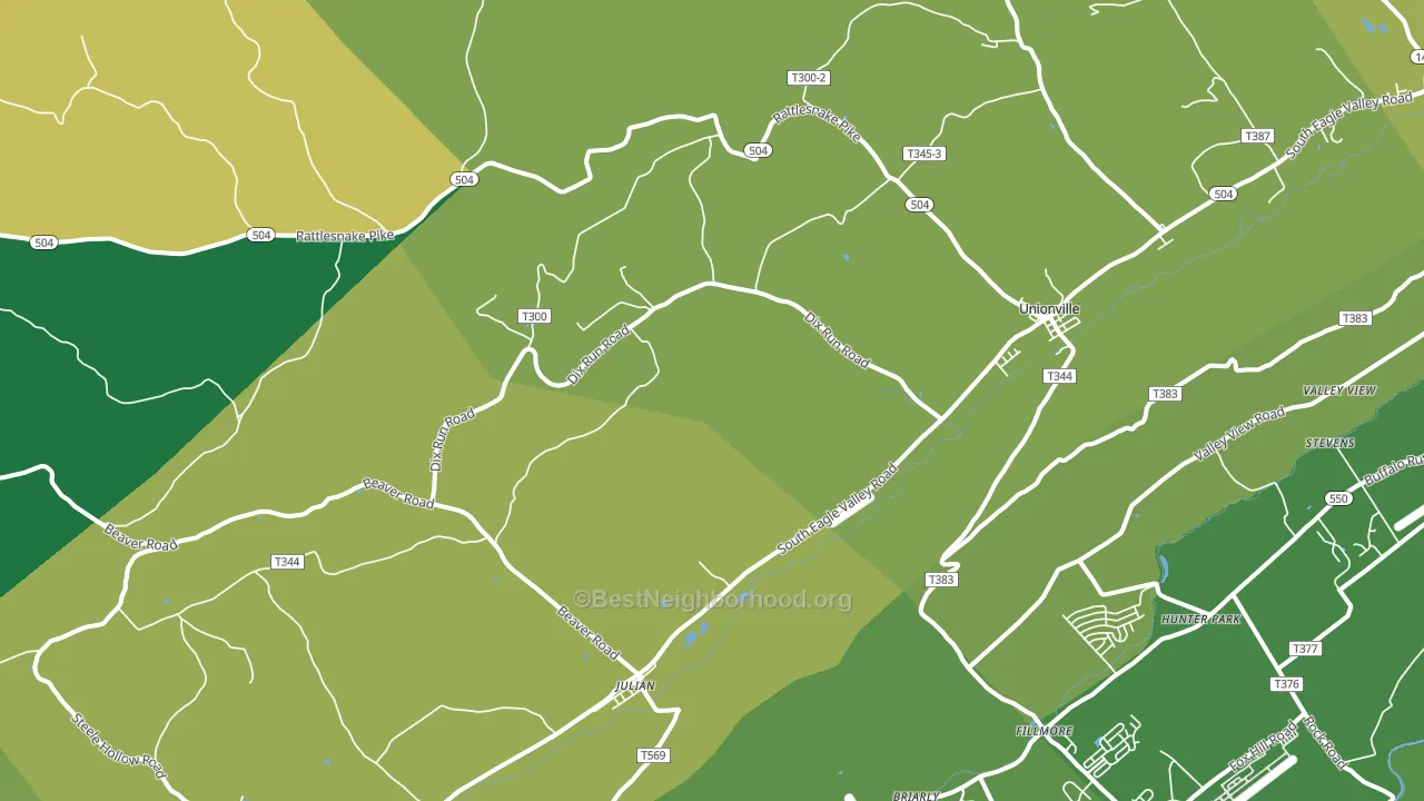 16844, PA block-group voter-turnout map