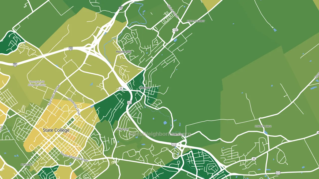 16851, PA block-group voter-turnout map