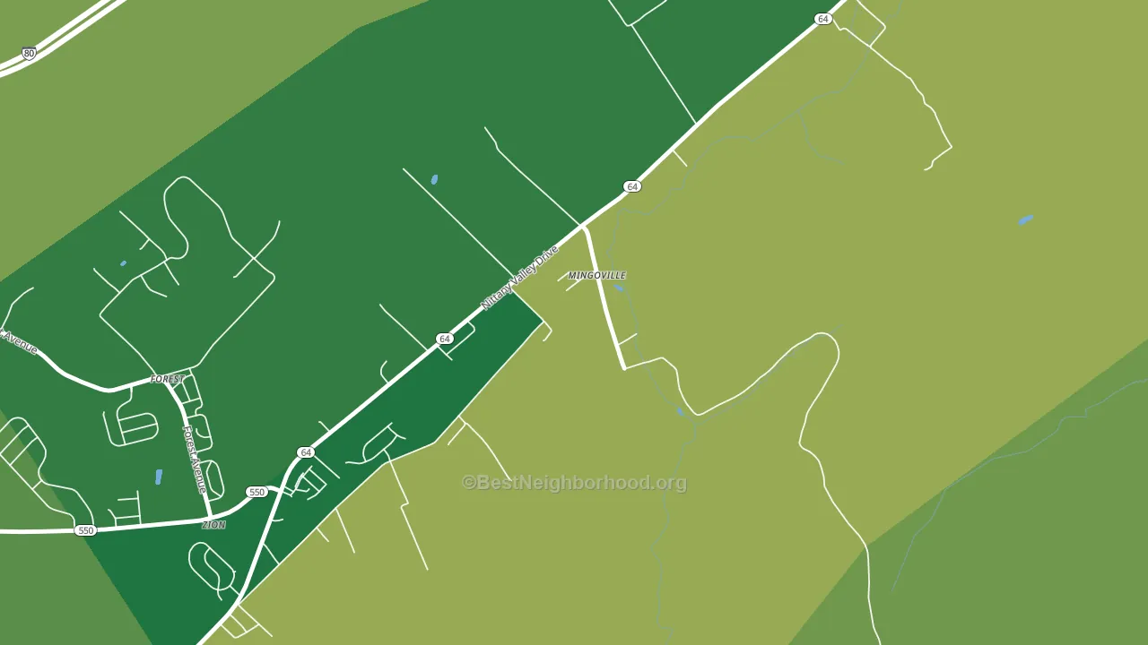 16856, PA block-group voter-turnout map