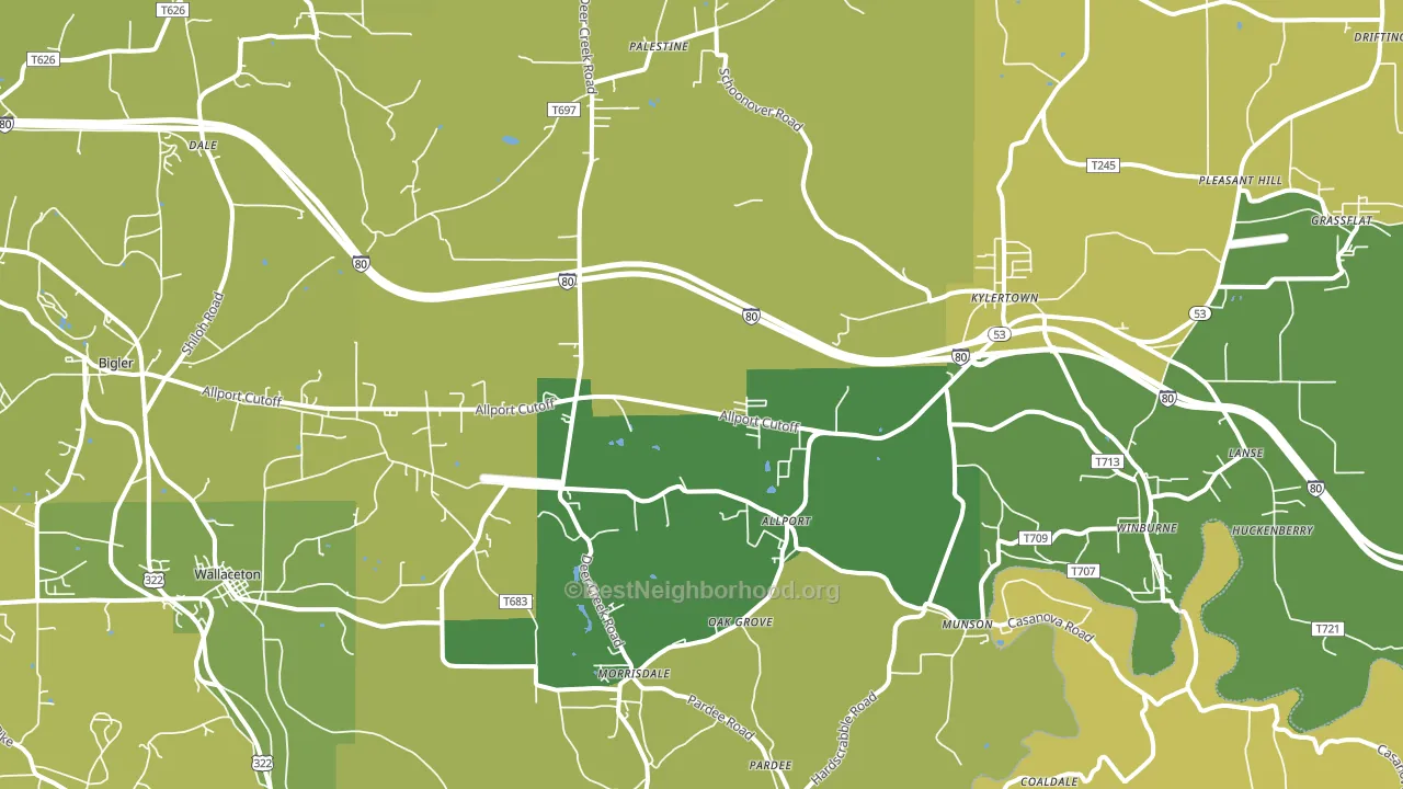 16858, PA block-group voter-turnout map