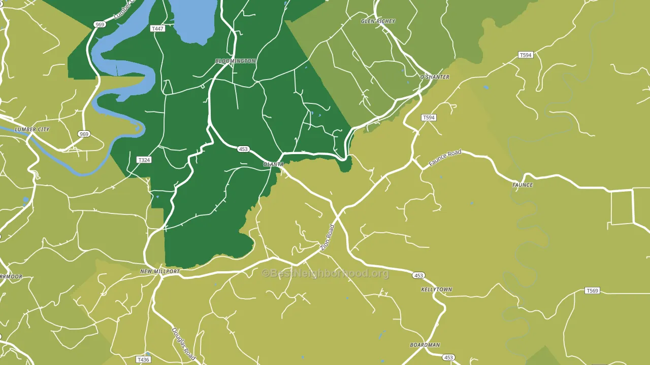 16863, PA block-group voter-turnout map