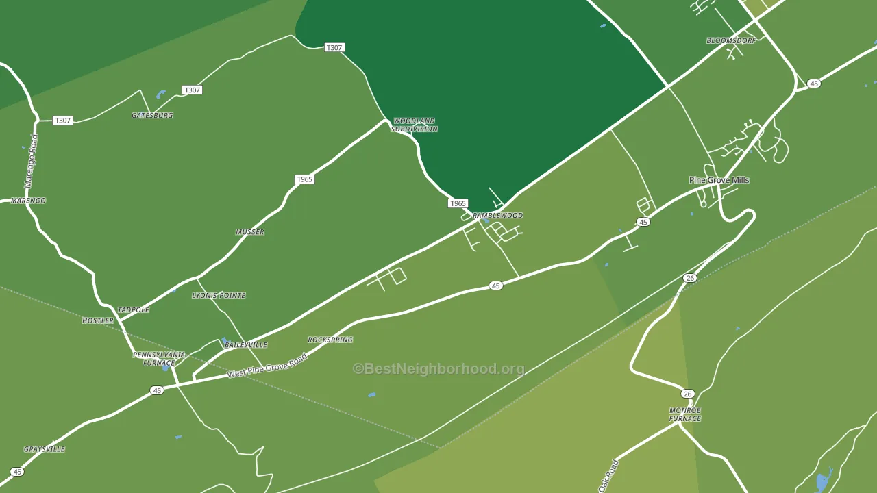 16865, PA block-group voter-turnout map