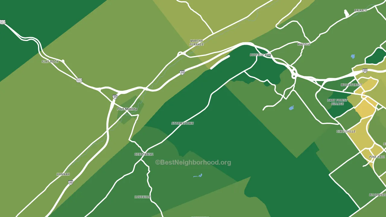 16870, PA block-group voter-turnout map