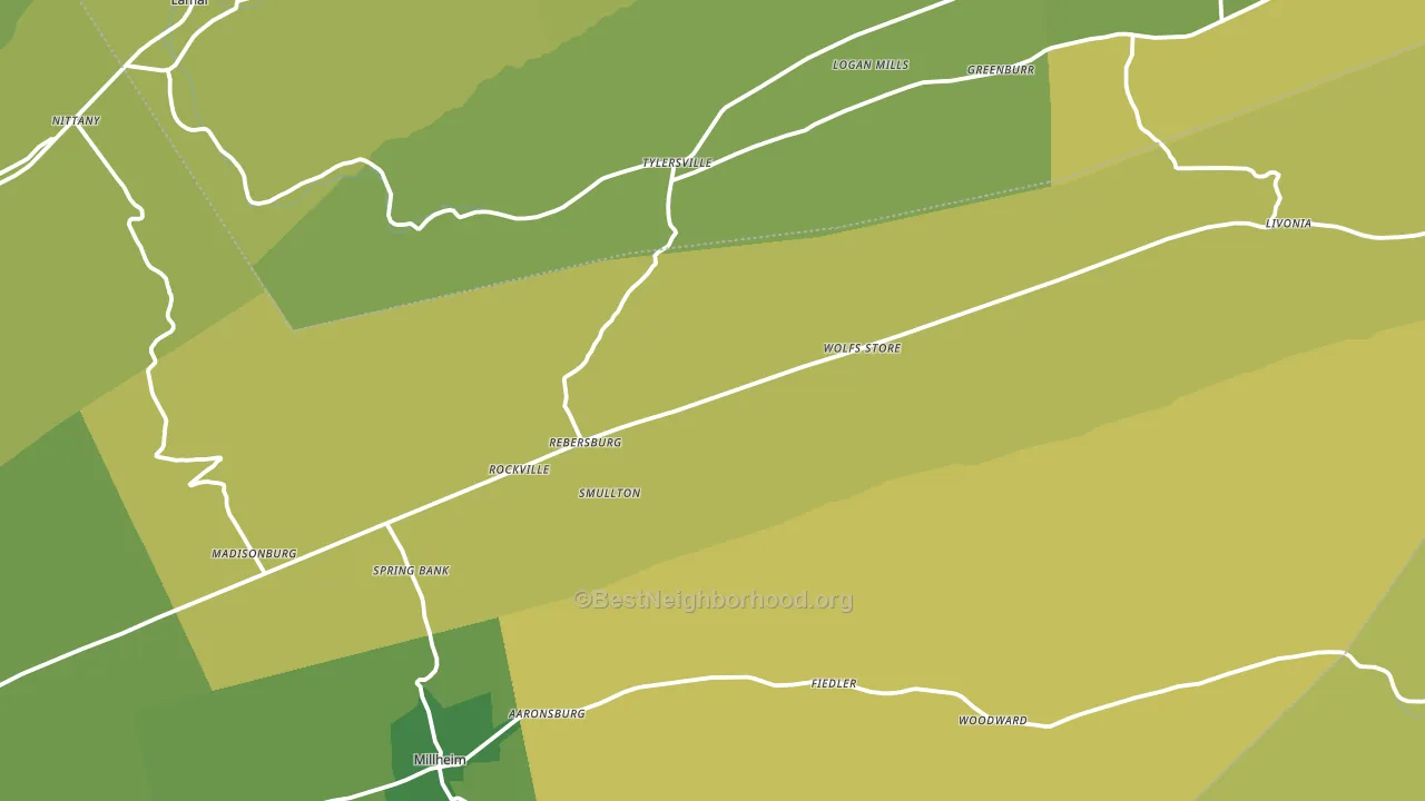 16872, PA block-group voter-turnout map