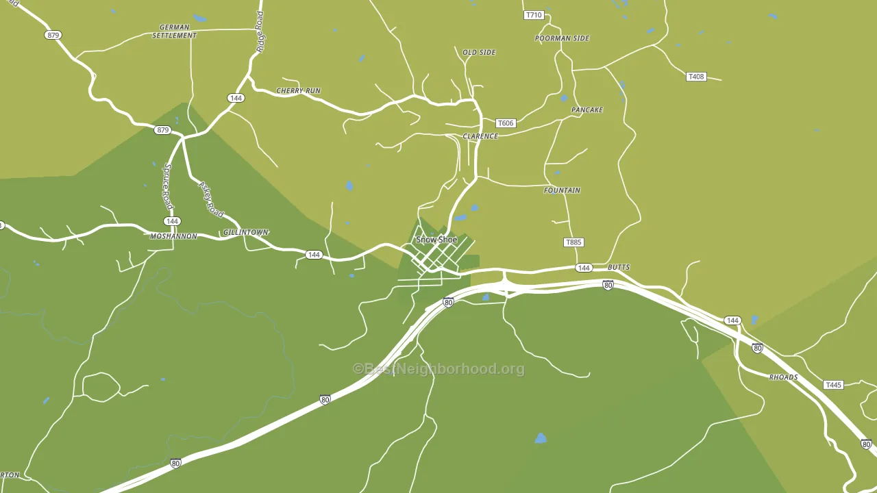16874, PA block-group voter-turnout map