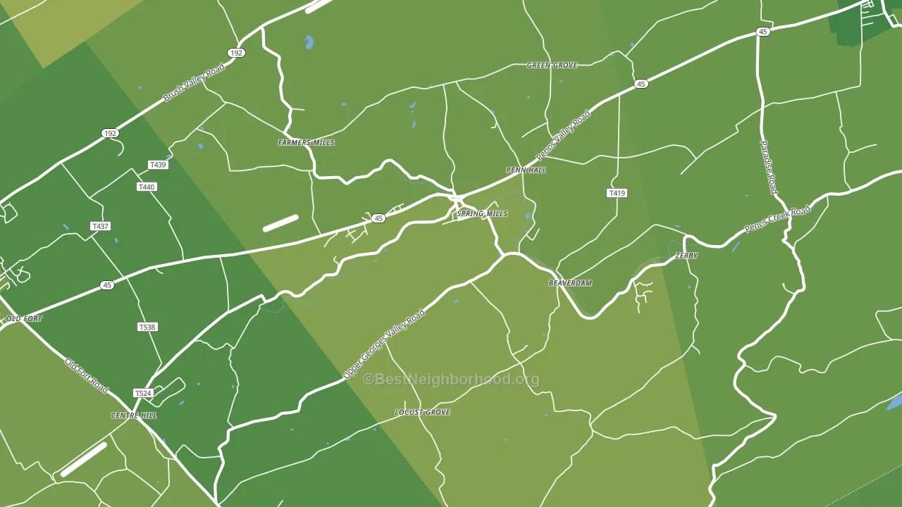 16875, PA block-group voter-turnout map
