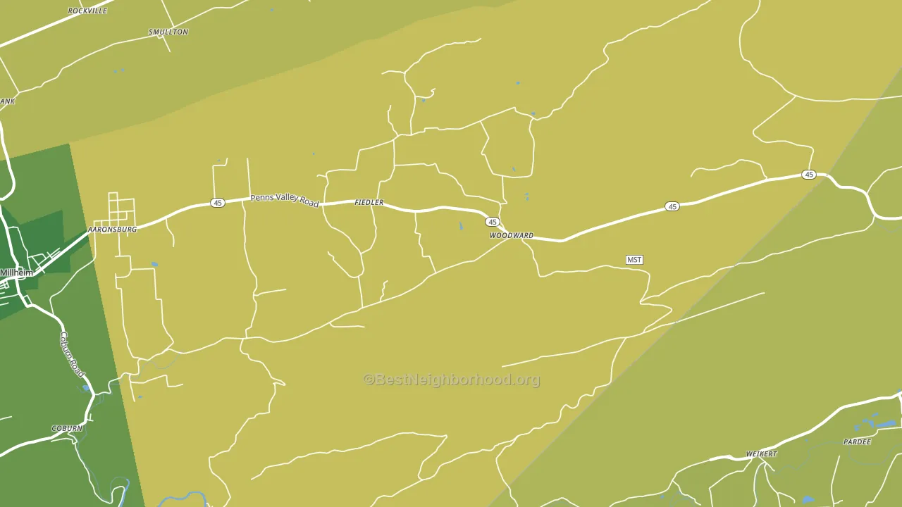 16882, PA block-group voter-turnout map