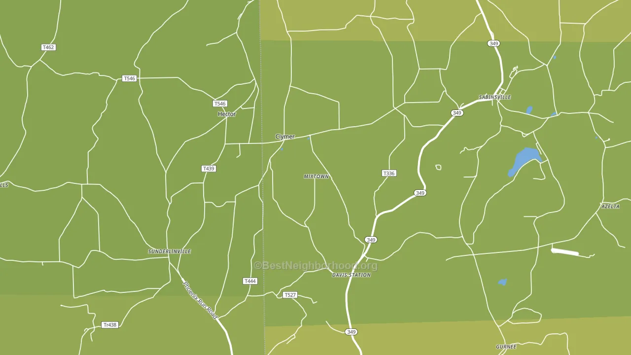 16943, PA block-group voter-turnout map