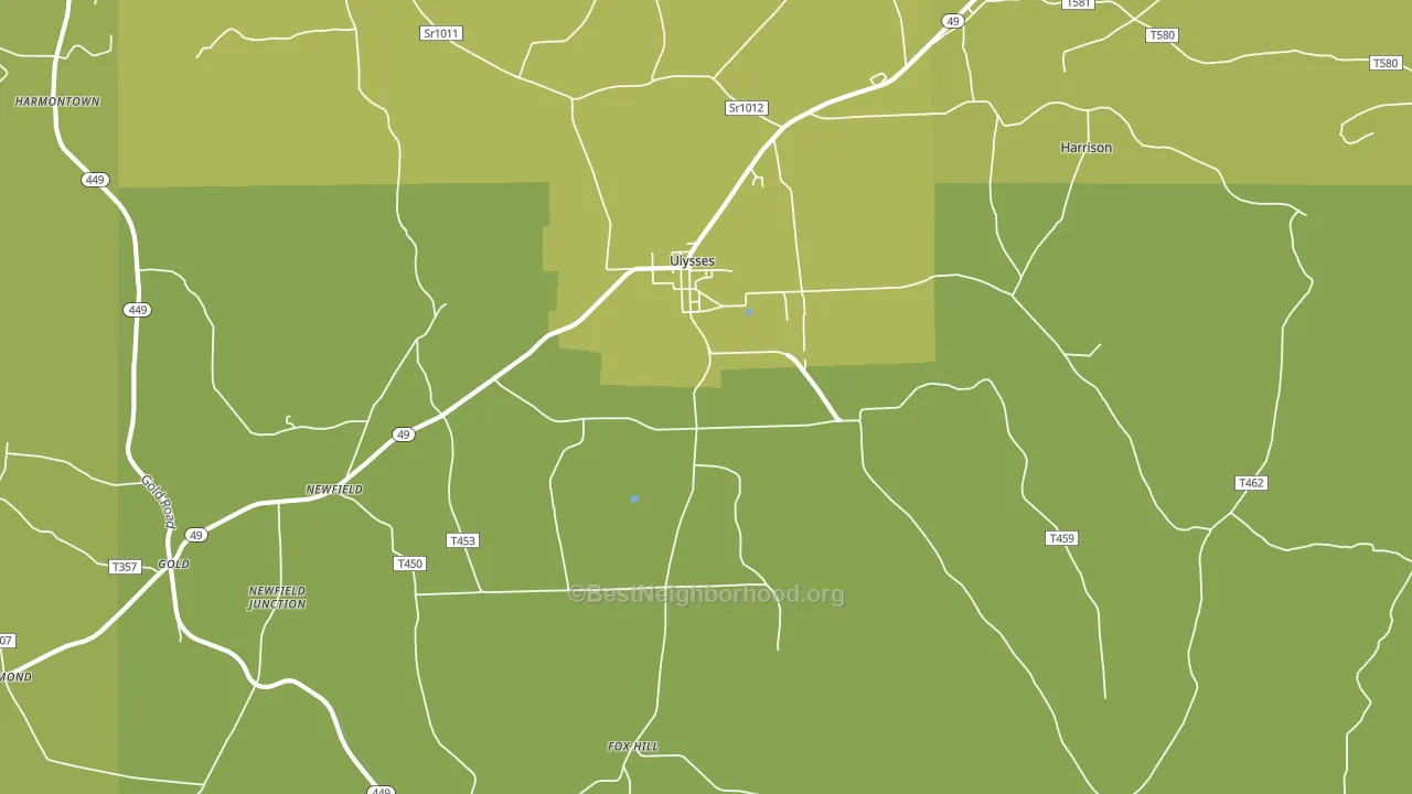 16948, PA block-group voter-turnout map