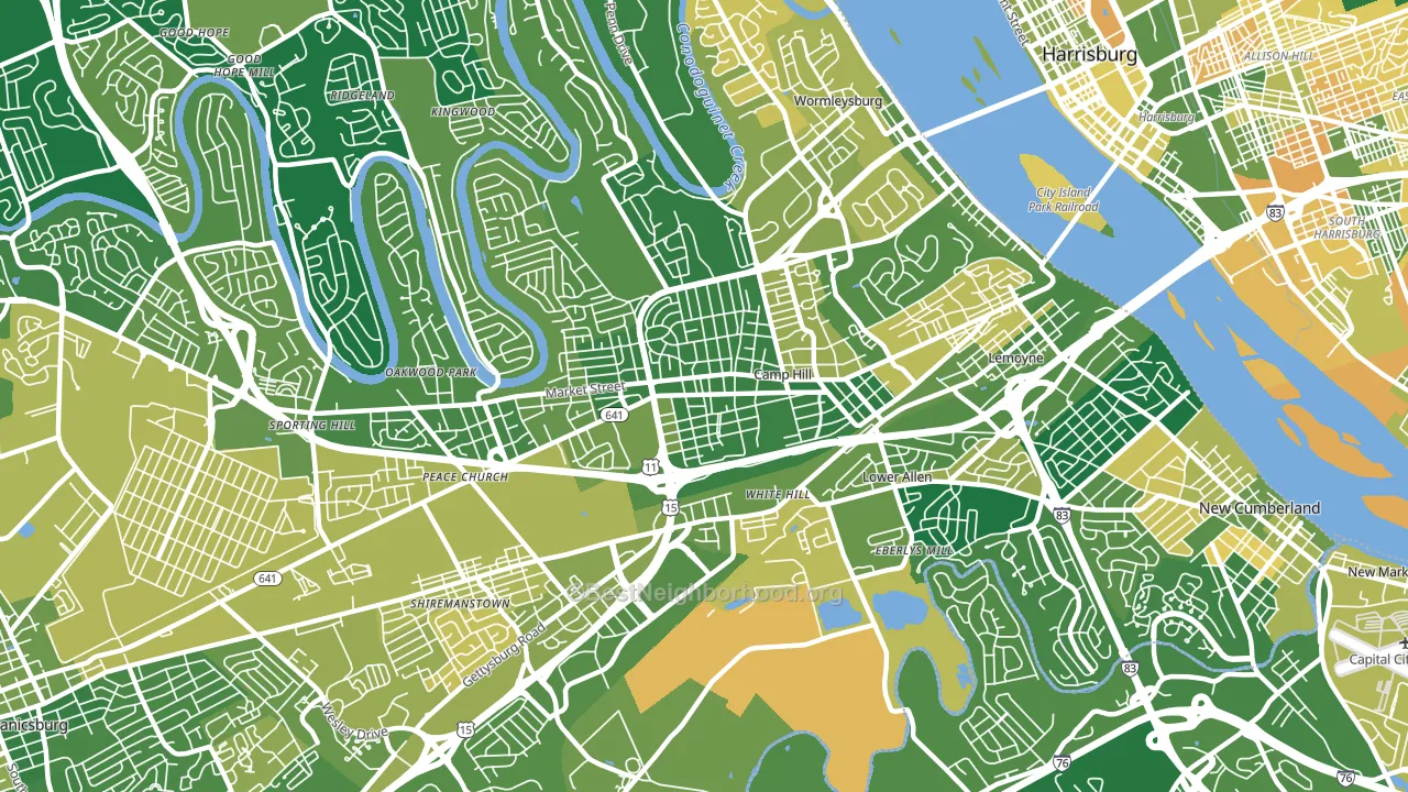 17011, PA block-group voter-turnout map