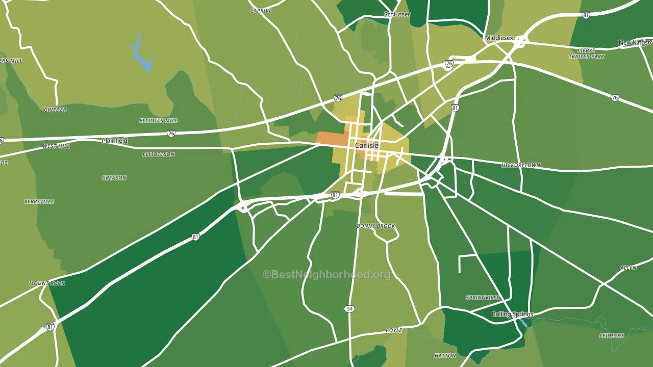 17015, PA block-group voter-turnout map