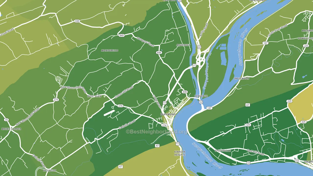 17020, PA block-group voter-turnout map