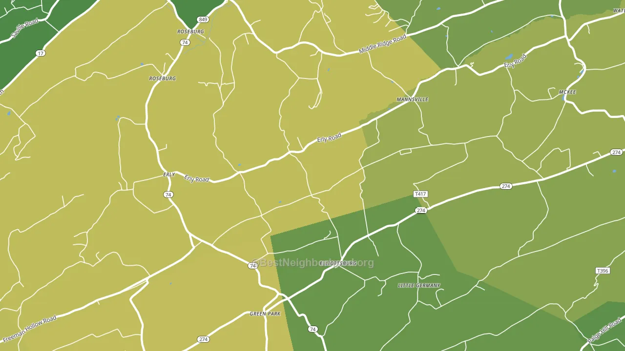 17024, PA block-group voter-turnout map