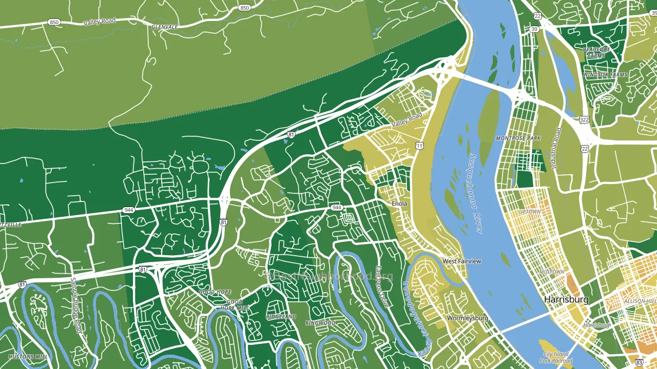 17025, PA block-group voter-turnout map