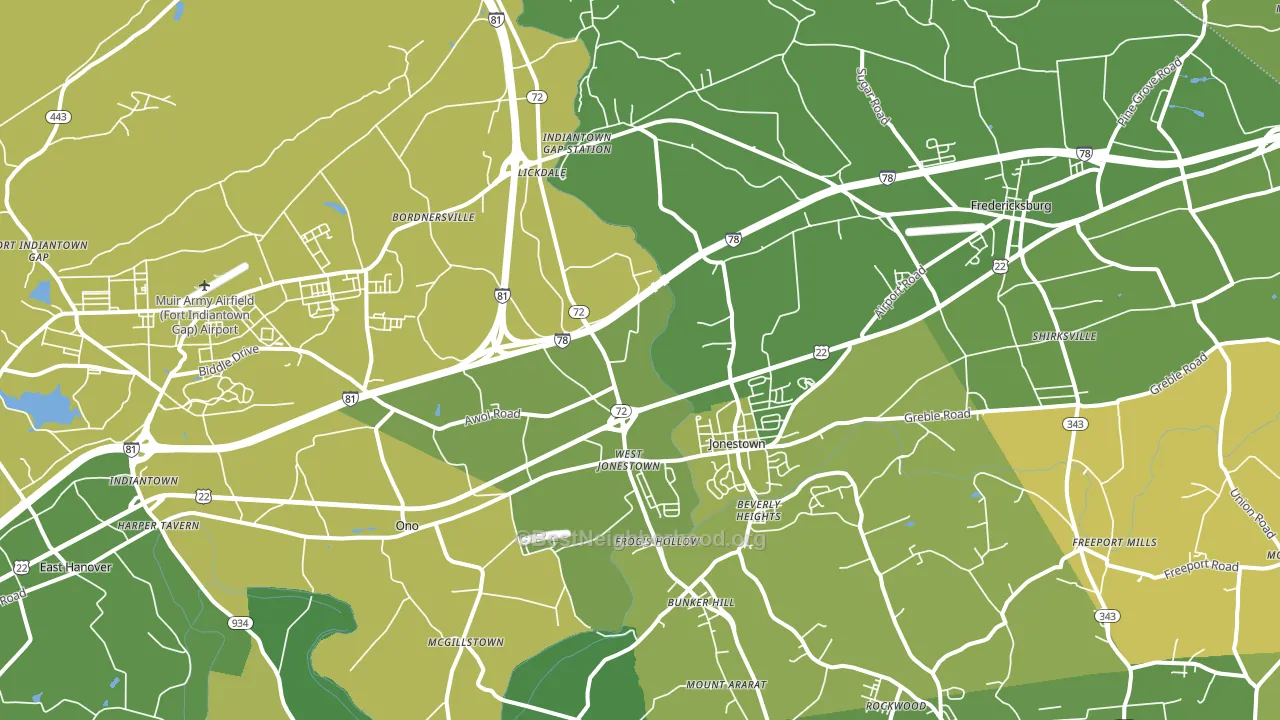 17038, PA block-group voter-turnout map