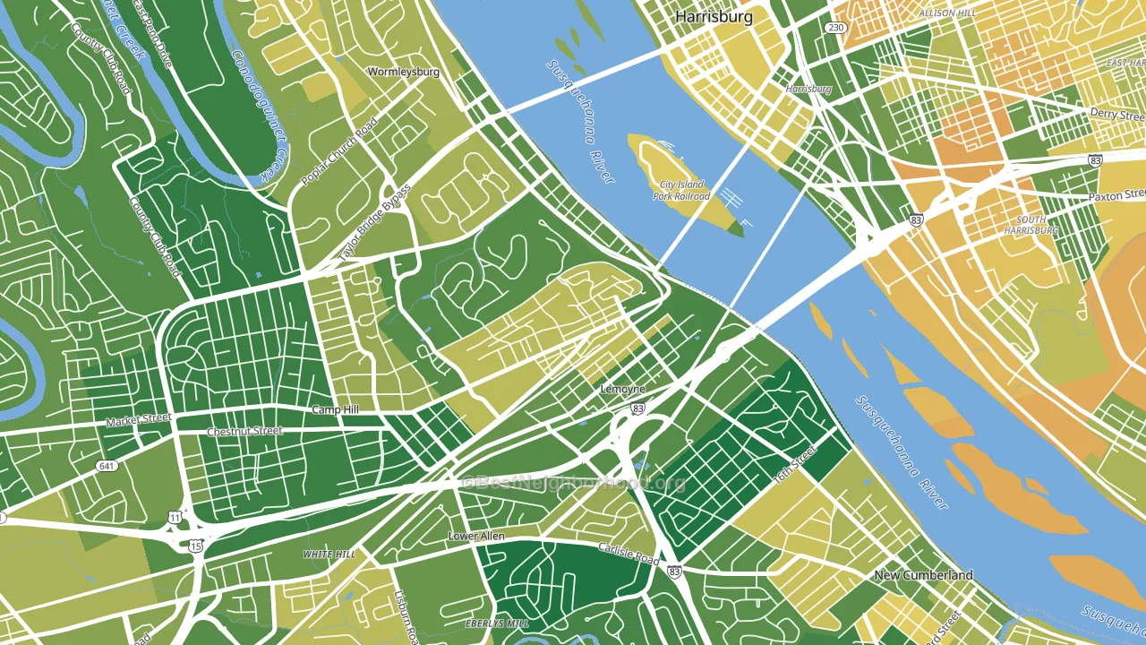 17043, PA block-group voter-turnout map