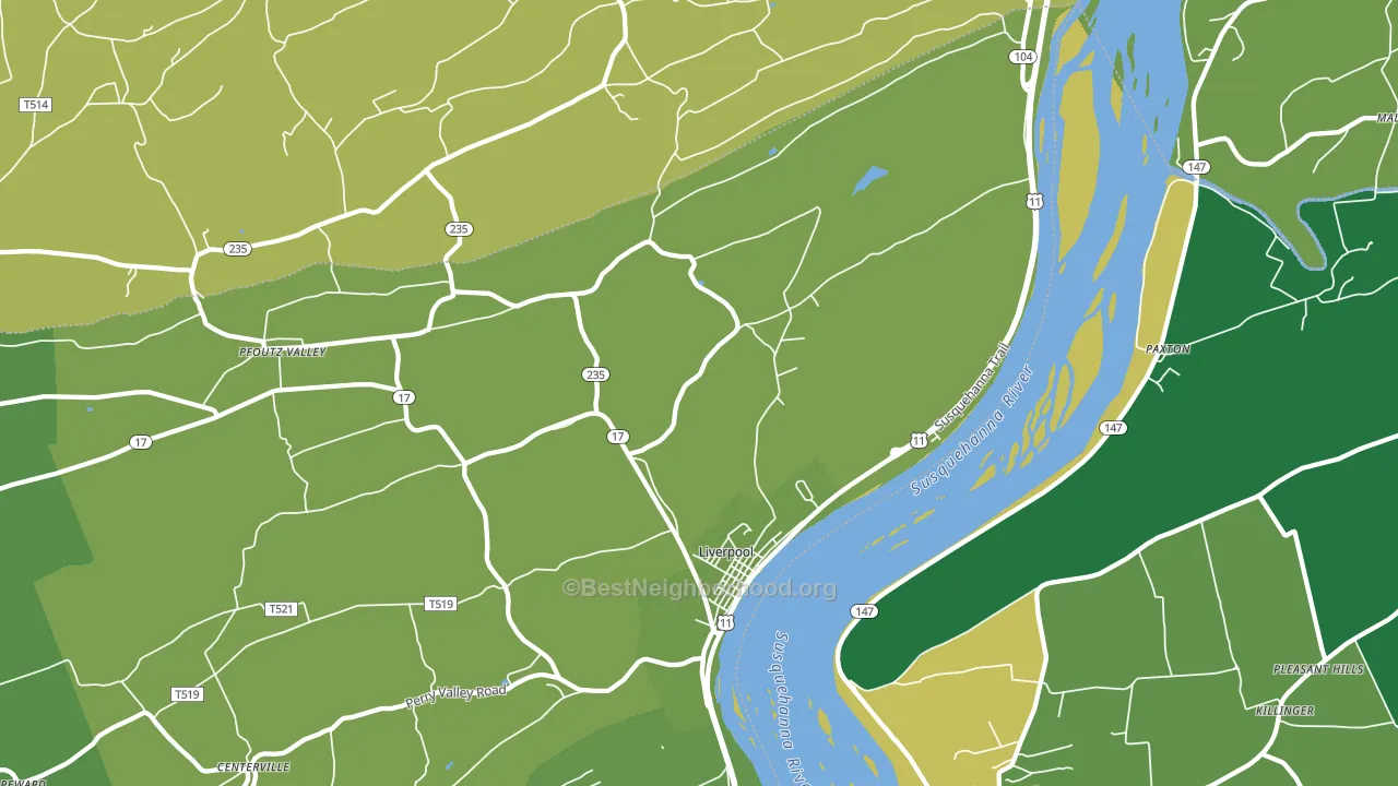 17045, PA block-group voter-turnout map