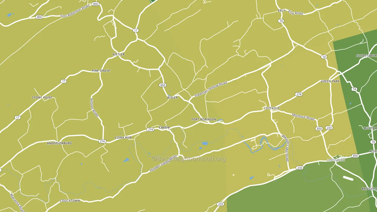 17047, PA block-group voter-turnout map