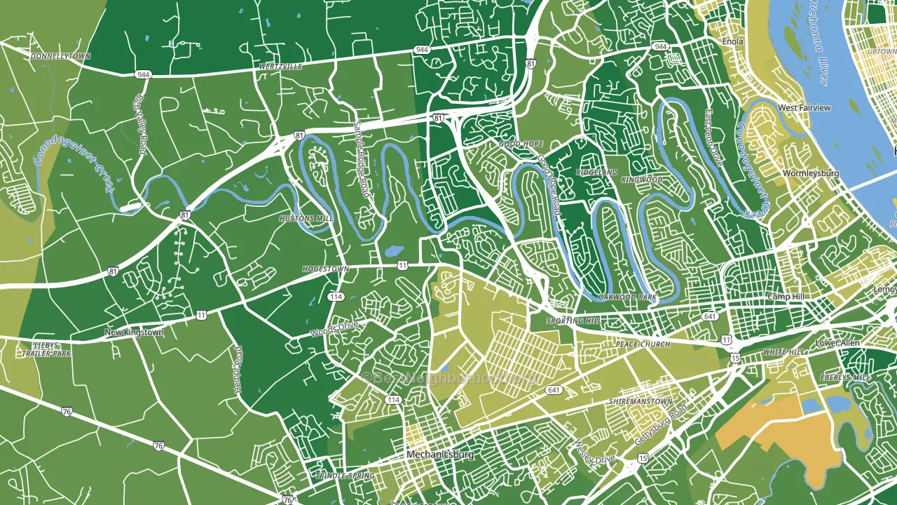 17050, PA block-group voter-turnout map