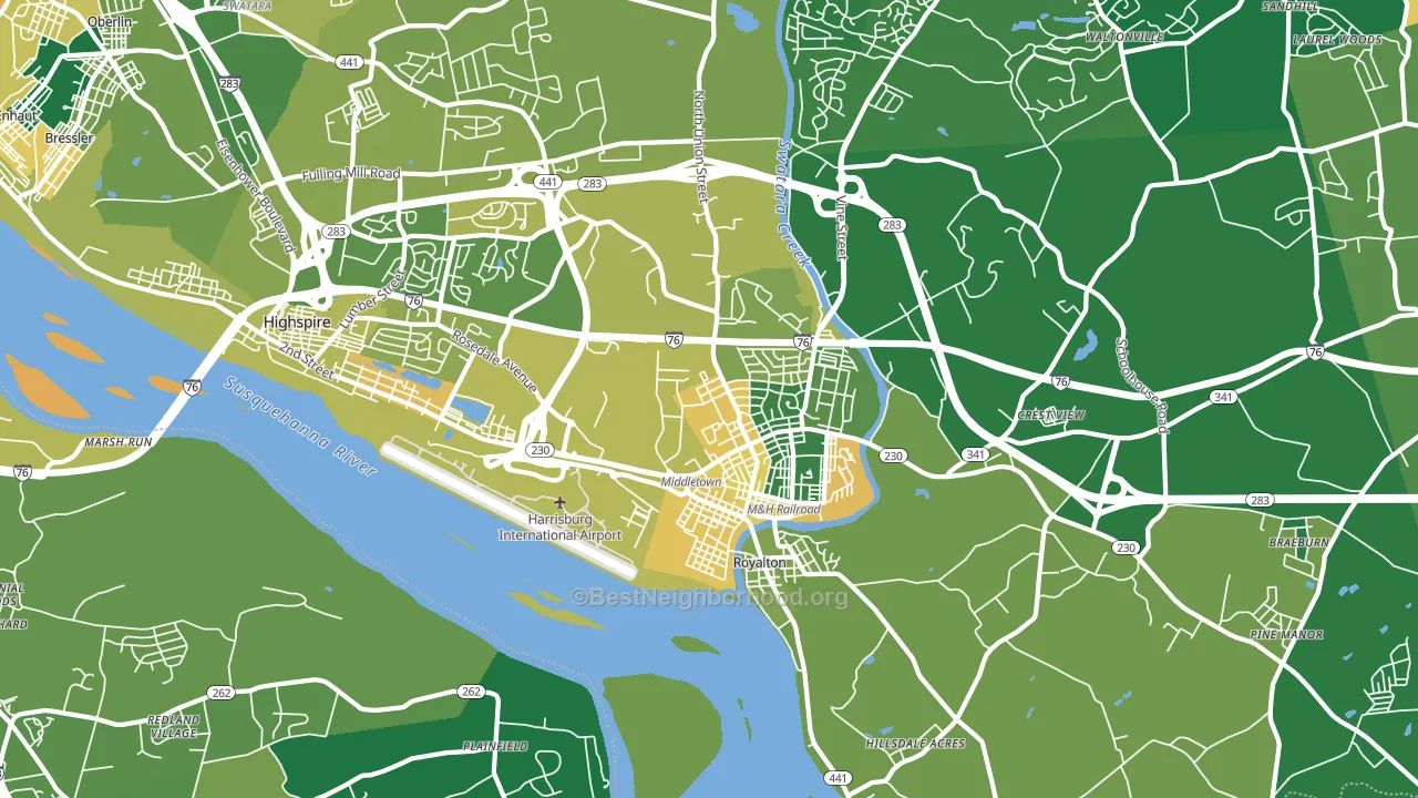 17057, PA block-group voter-turnout map