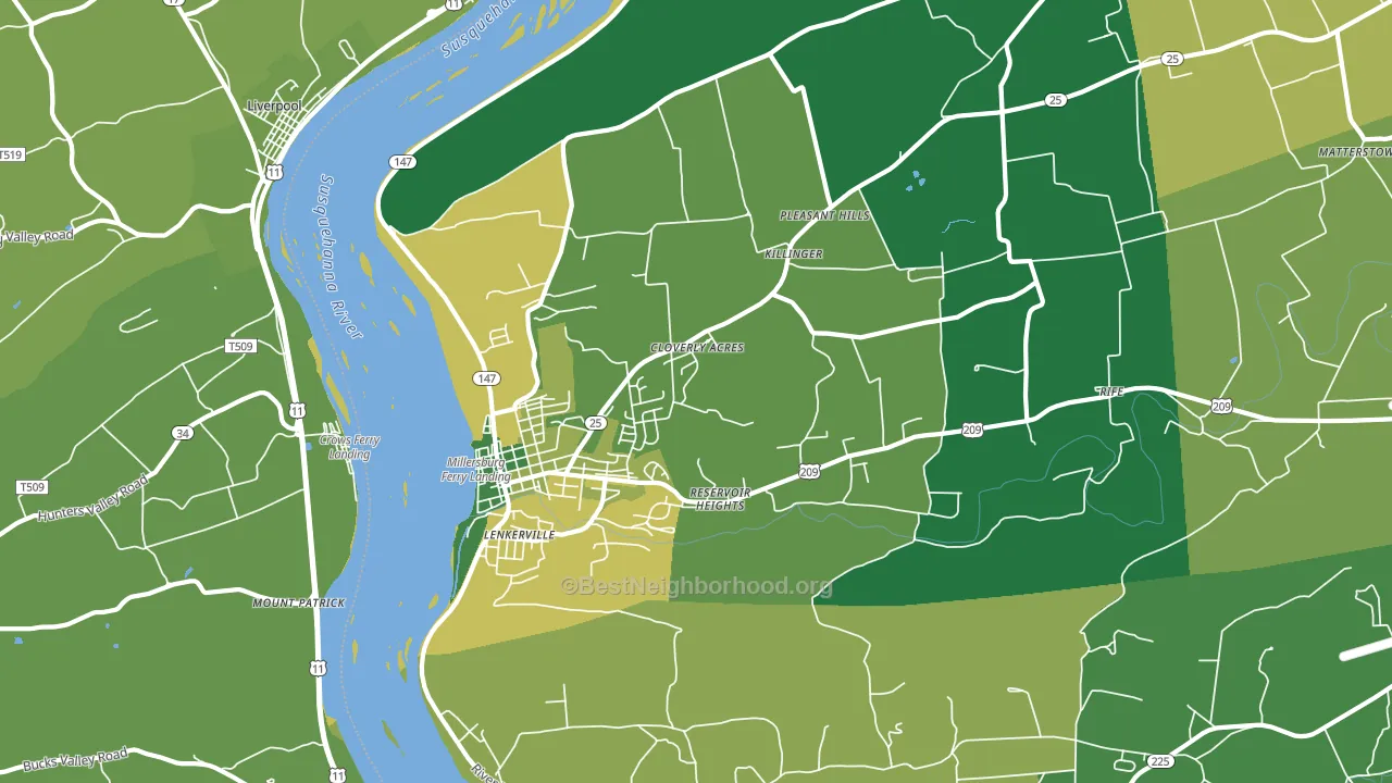 17061, PA block-group voter-turnout map