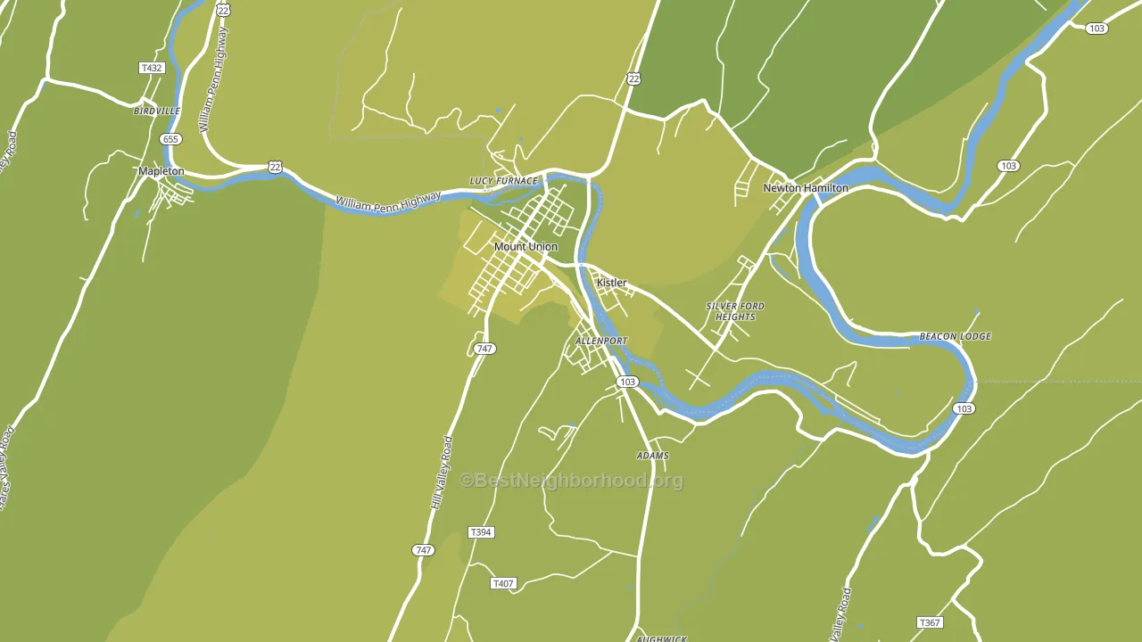 17066, PA block-group voter-turnout map
