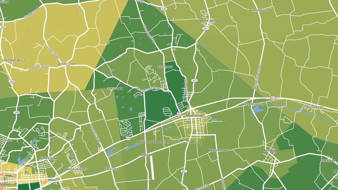 17067, PA block-group voter-turnout map