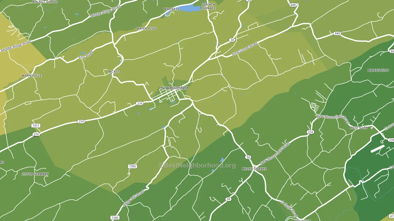 17068, PA block-group voter-turnout map