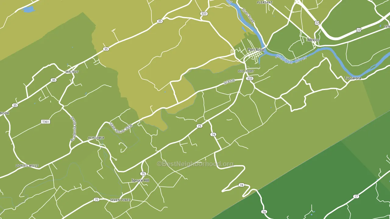 17082, PA block-group voter-turnout map