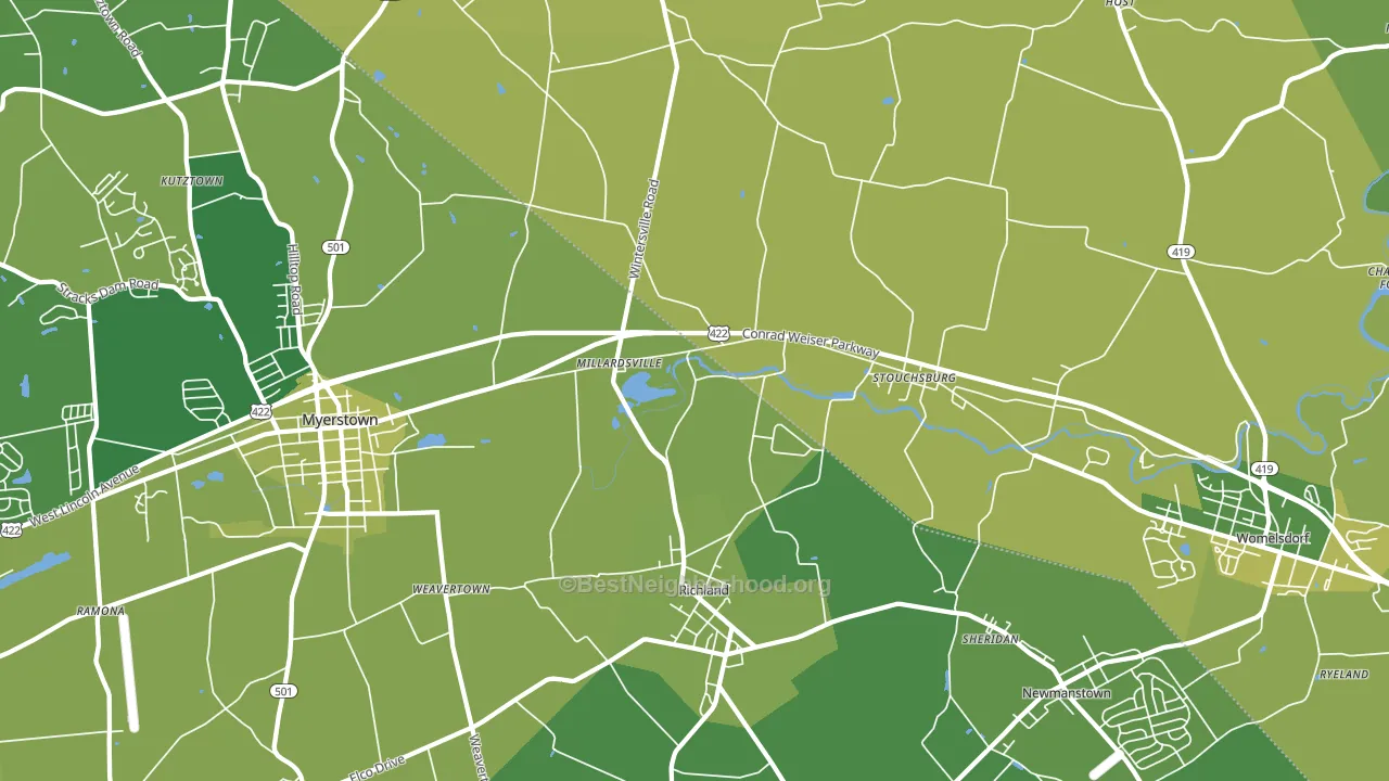 17087, PA block-group voter-turnout map