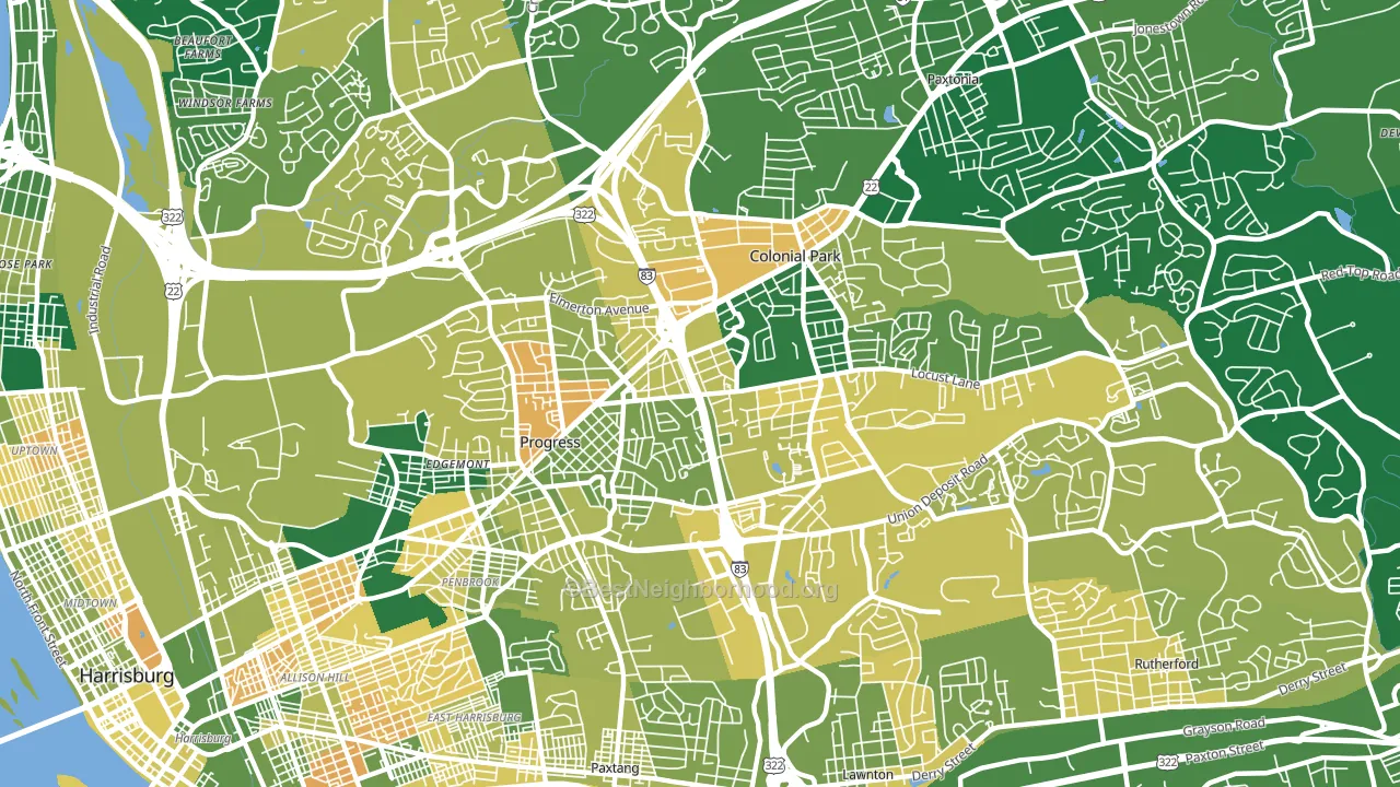 17109, PA block-group voter-turnout map