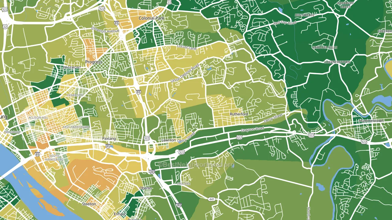 17111, PA block-group voter-turnout map
