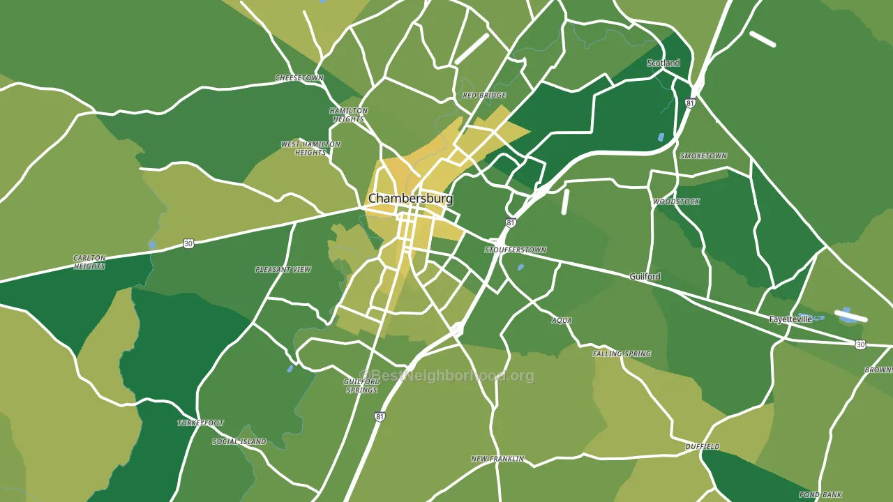 17202, PA block-group voter-turnout map