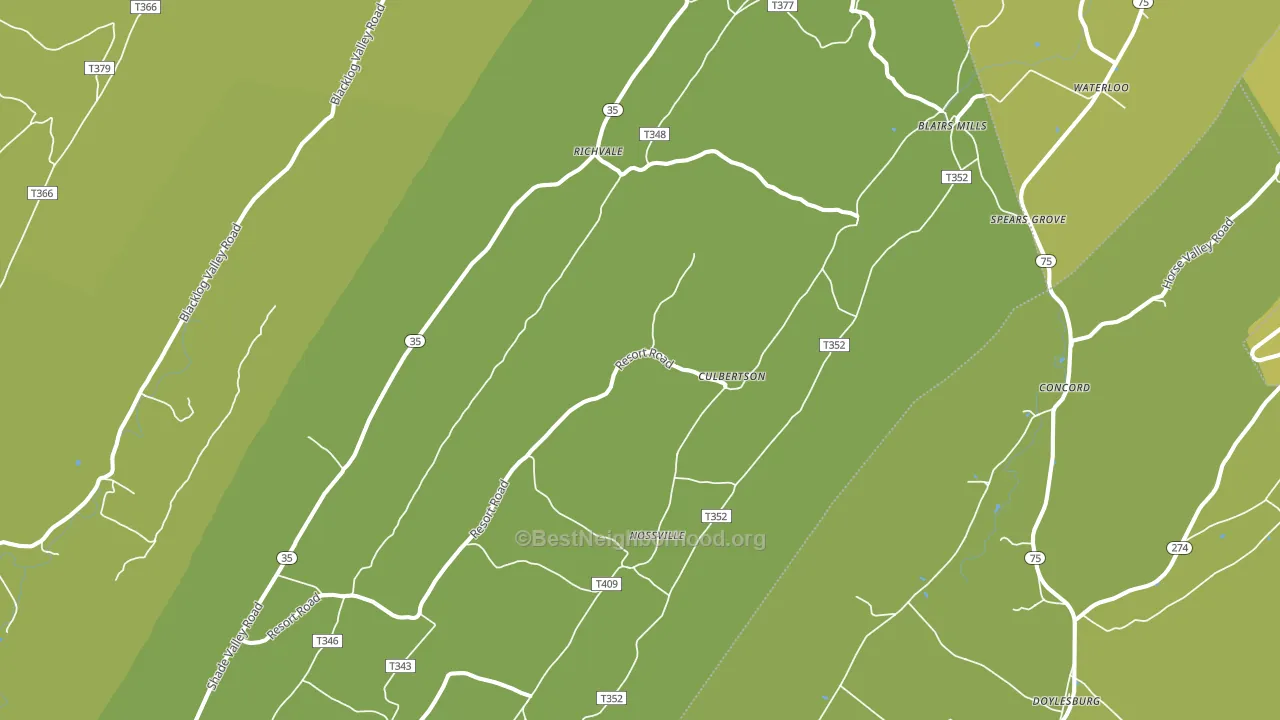 17213, PA block-group voter-turnout map