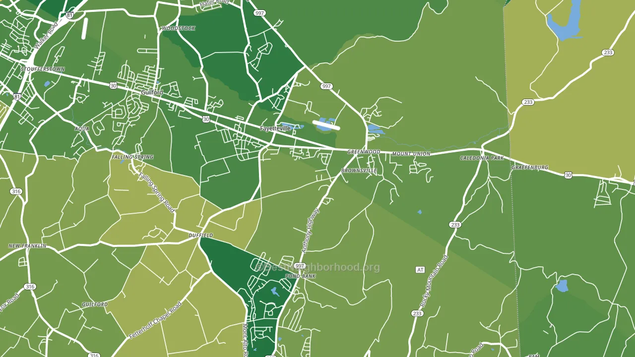 17222, PA block-group voter-turnout map