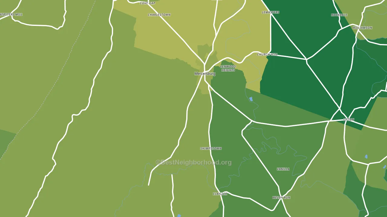 17236, PA block-group voter-turnout map