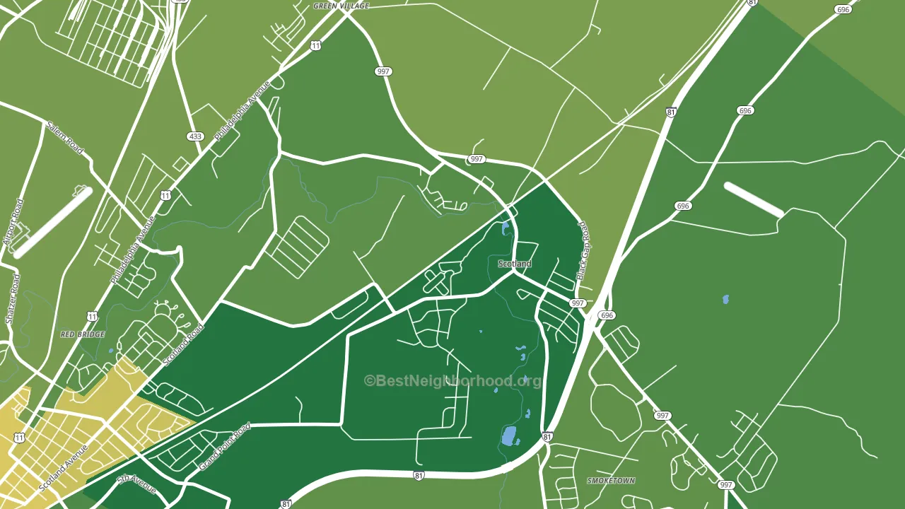 17254, PA block-group voter-turnout map