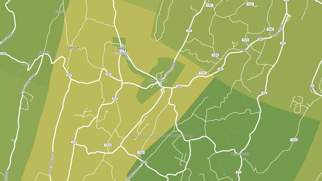 17264, PA block-group voter-turnout map
