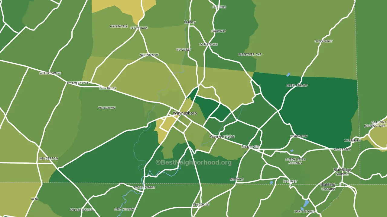 17268, PA block-group voter-turnout map