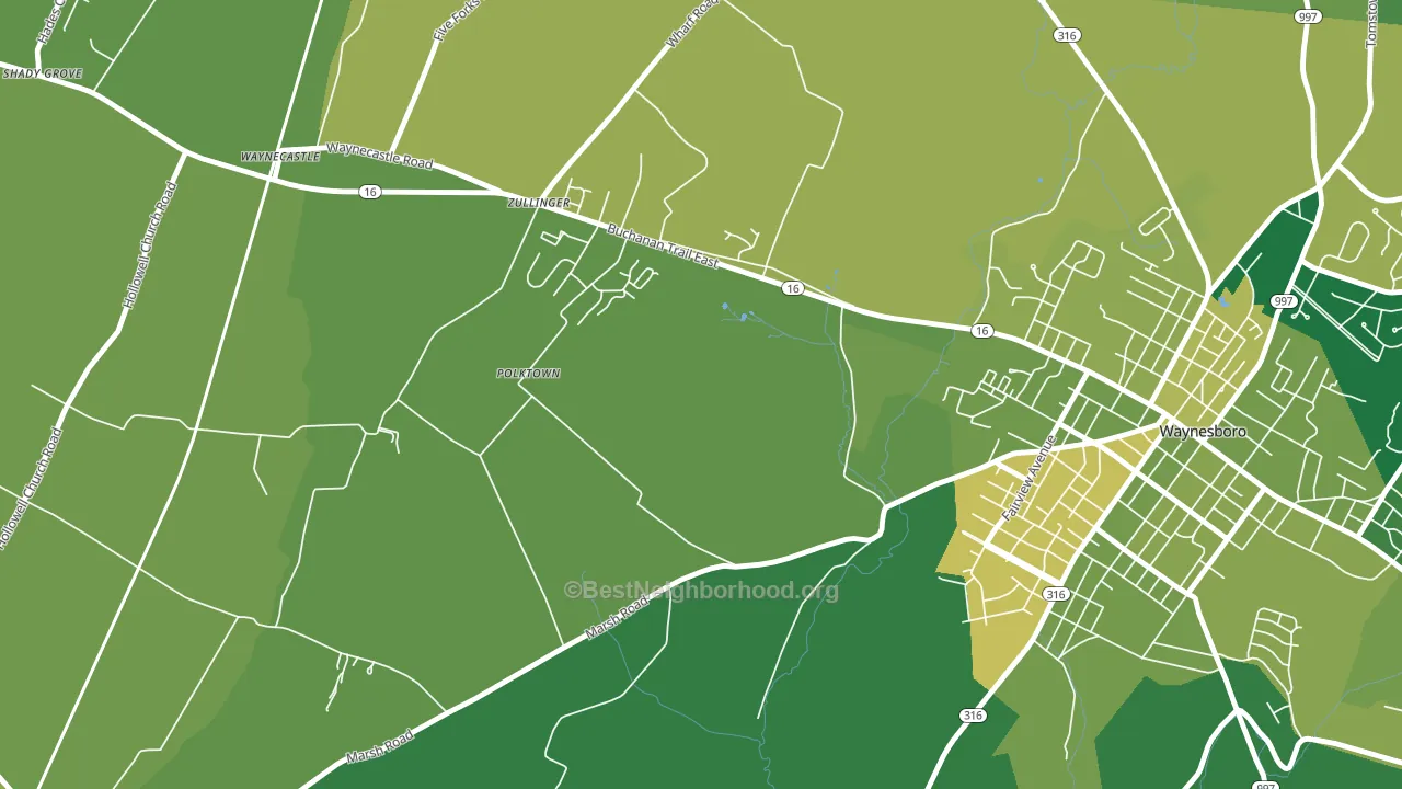 17272, PA block-group voter-turnout map