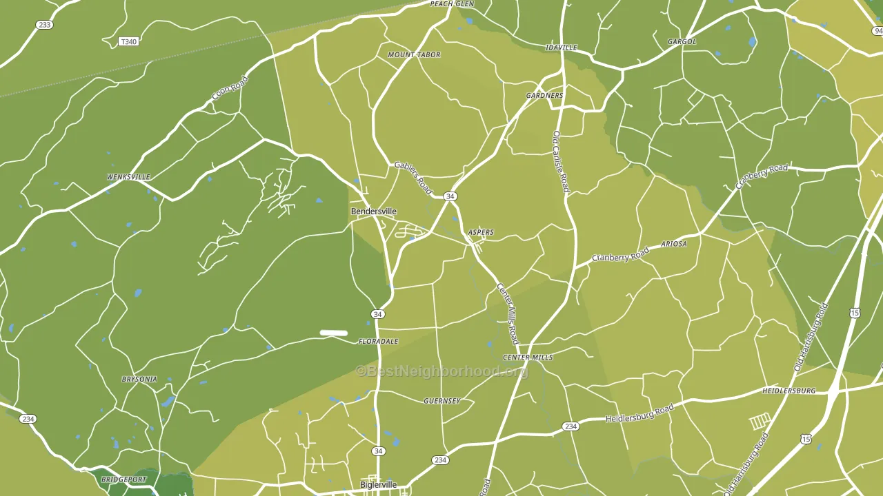 17304, PA block-group voter-turnout map