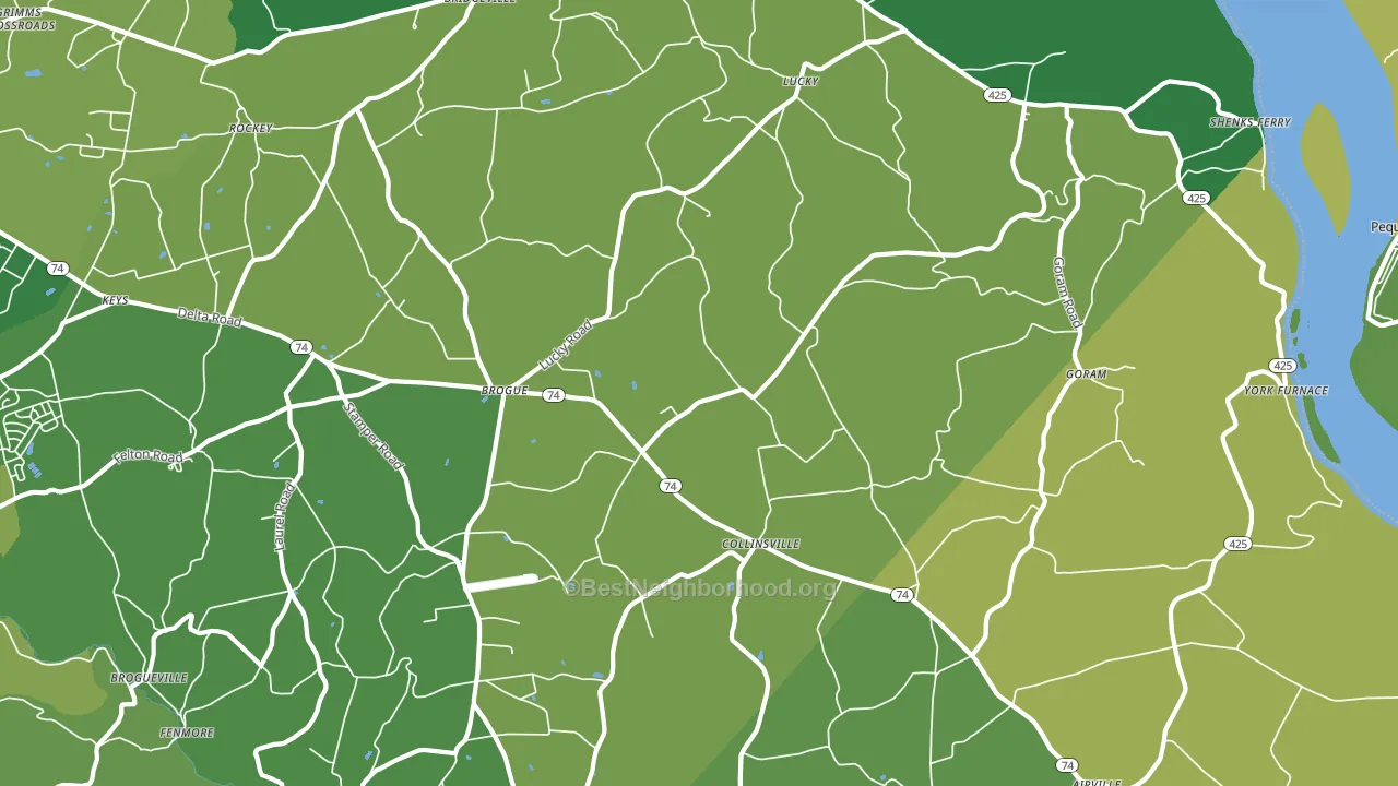 17309, PA block-group voter-turnout map