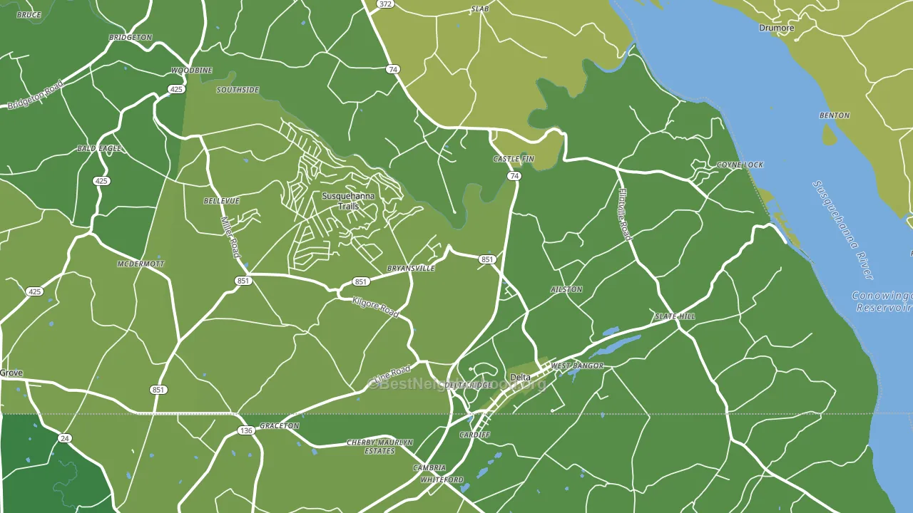 17314, PA block-group voter-turnout map