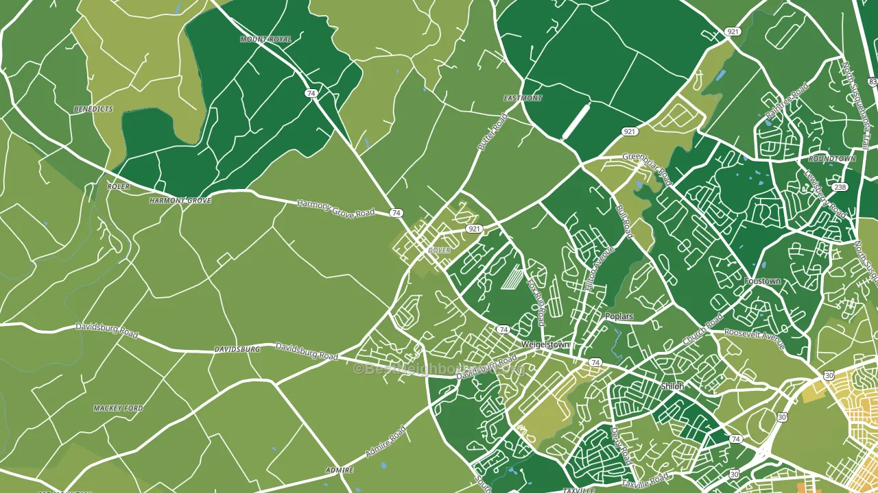 17315, PA block-group voter-turnout map