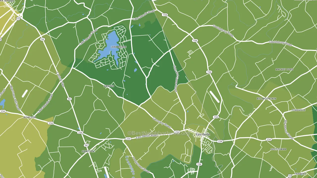 17316, PA block-group voter-turnout map