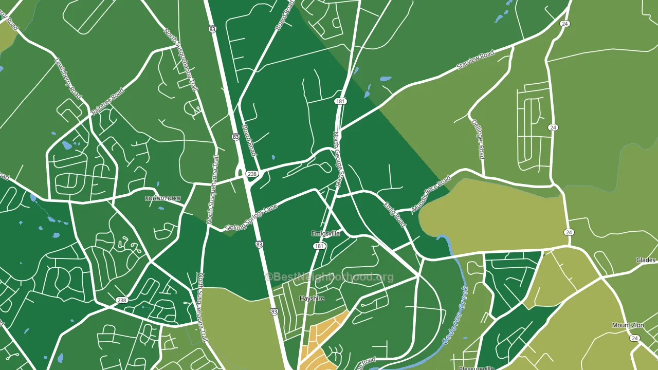 17318, PA block-group voter-turnout map