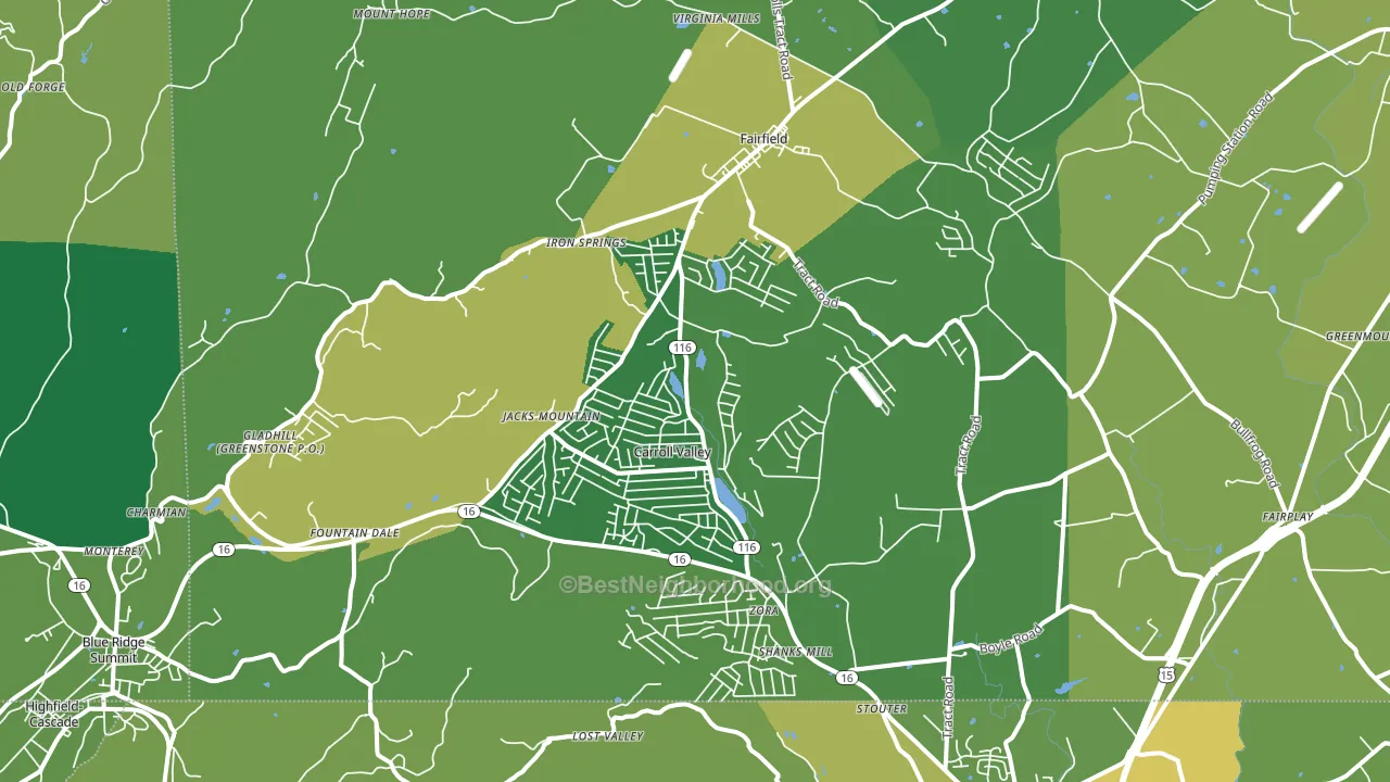 17320, PA block-group voter-turnout map