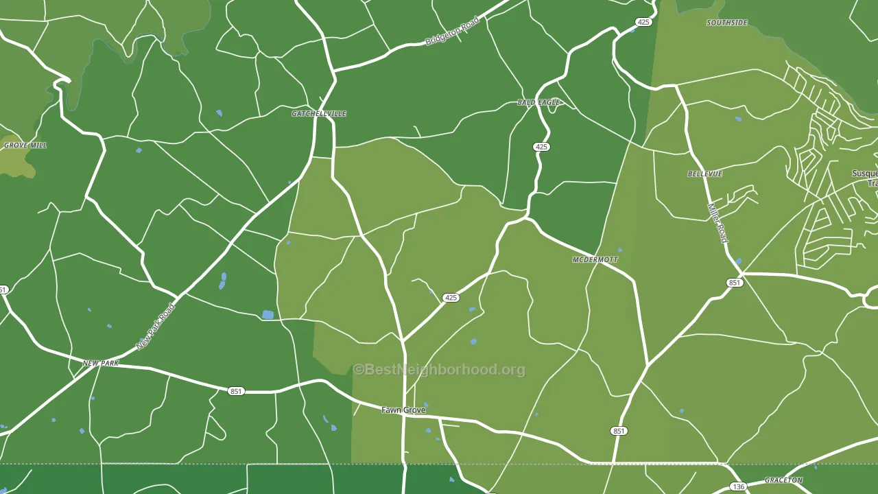 17321, PA block-group voter-turnout map