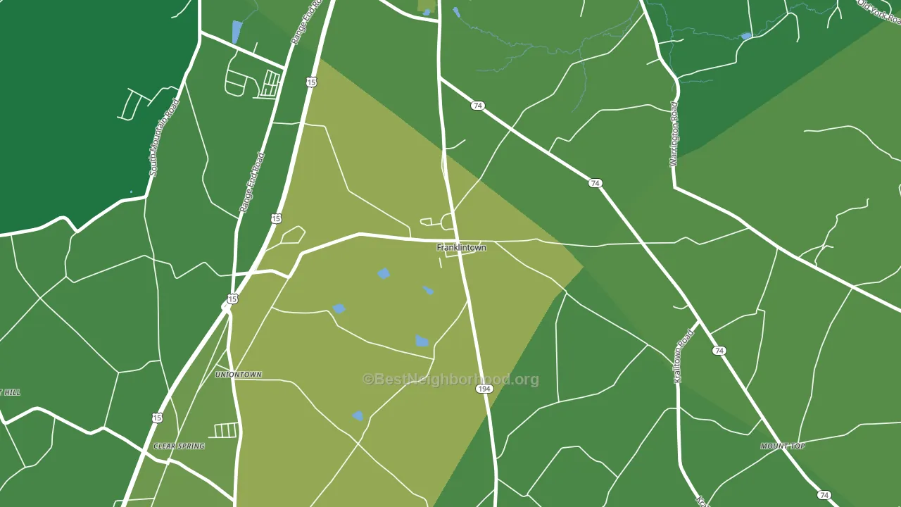 17323, PA block-group voter-turnout map