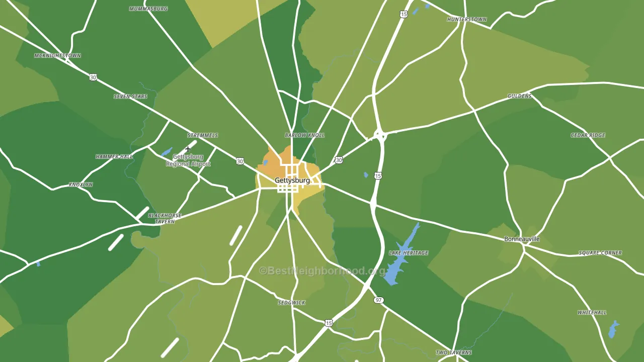 17325, PA block-group voter-turnout map